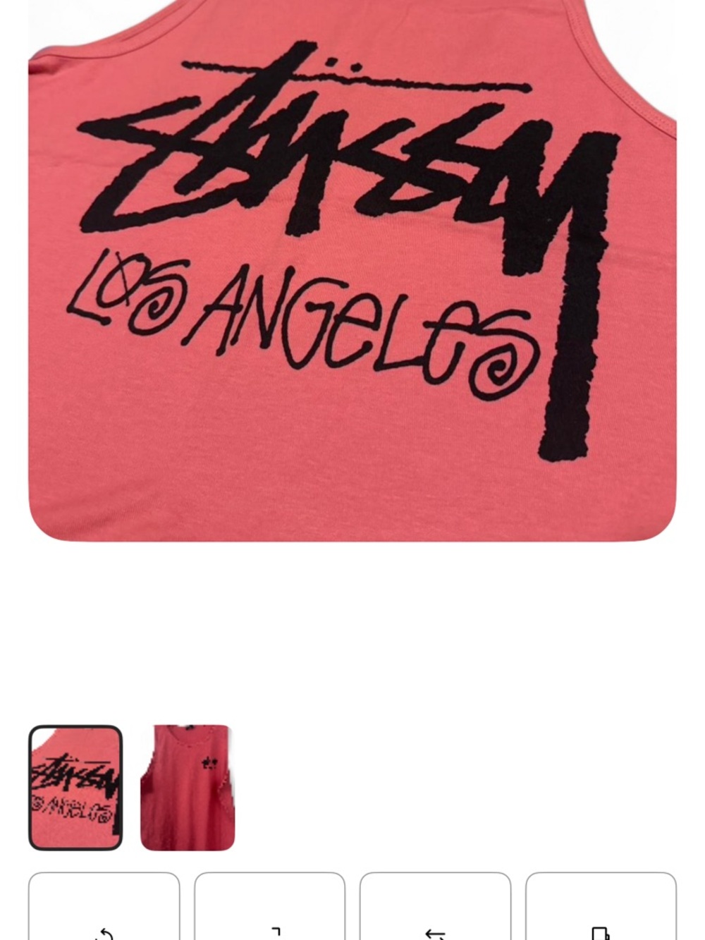 Stussy Watermelon color Tank with Black Logo